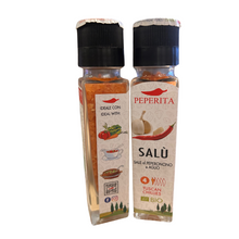 Charger l'image dans la galerie, gros sel avec moulin à l'ail et piment pour légumes sauces, salades et Bruschetta